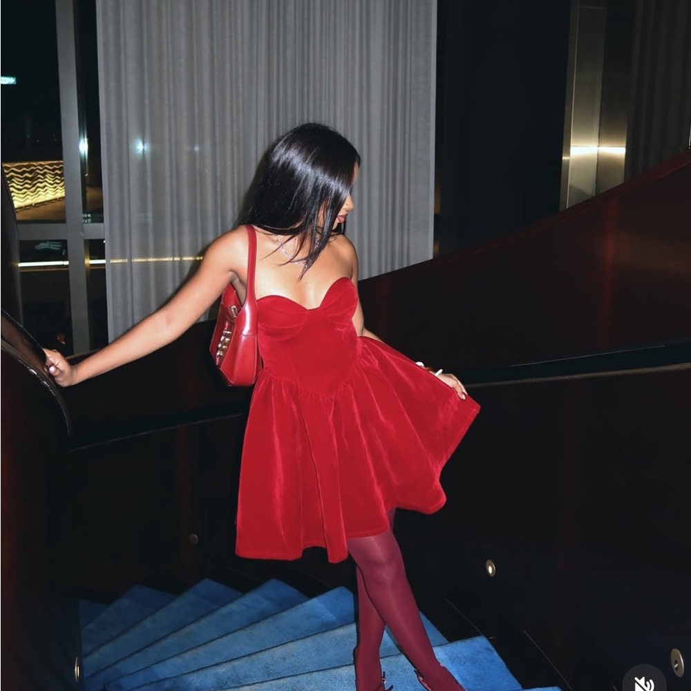 Joyce Velvet Mini Dress - Wine